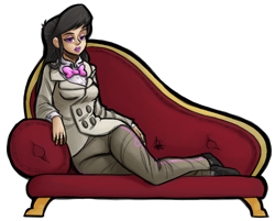 Size: 750x604 | Tagged: safe, artist:theartrix, character:octavia melody, species:human, fainting couch, female, human coloration, humanized, simple background, solo, transparent background