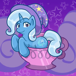 Size: 1024x1024 | Tagged: safe, artist:yoshimarsart, character:trixie, species:pony, episode:all bottled up, g4, my little pony: friendship is magic, cup, female, solo, teacup, that pony sure does love teacups, watermark