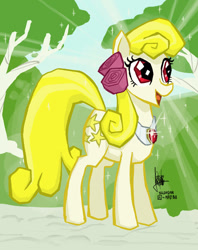 Size: 600x758 | Tagged: safe, artist:theartrix, oc, oc only, oc:yellowstar, species:earth pony, species:pony, fanfic:the star in yellow, female, mare, perfection, solo