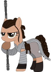 Size: 1712x2412 | Tagged: safe, artist:sonofaskywalker, species:pony, crossover, ponified, rey, solo, star wars, star wars: the force awakens