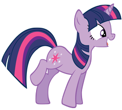 Size: 5000x4525 | Tagged: safe, artist:somepony, character:twilight sparkle, character:twilight sparkle (unicorn), species:pony, species:unicorn, episode:it's about time, g4, my little pony: friendship is magic, absurd resolution, excited, female, mare, open mouth, raised leg, simple background, solo, transparent background, vector