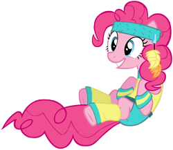 Size: 5000x4340 | Tagged: safe, artist:somepony, character:pinkie pie, absurd resolution, headband, leg warmers, simple background, sweatband, transparent background, vector, workout, workout outfit, wristband