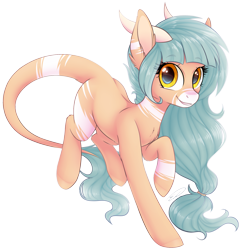 Size: 1723x1790 | Tagged: safe, artist:doekitty, oc, oc only, oc:forest keeper, species:earth pony, species:pony, female, horns, mare, simple background, solo, transparent background