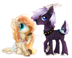 Size: 1600x1302 | Tagged: safe, artist:sugguk, oc, oc only, fawn, female, male, original species, pond pony, simple background, transparent background, watermark