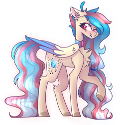 Size: 872x889 | Tagged: safe, artist:emily-826, oc, oc only, oc:sapphire, species:pegasus, species:pony, colored wings, female, mare, multicolored wings, one eye closed, raised hoof, simple background, solo, transparent background, wink