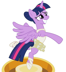 Size: 1988x2160 | Tagged: safe, artist:lifes-remedy, character:twilight sparkle, character:twilight sparkle (alicorn), species:alicorn, species:pony, episode:a royal problem, g4, my little pony: friendship is magic, ballerina, clothing, cute, female, grin, hair bun, mare, music box, sheepish, sheepish grin, simple background, skirt, smiling, solo, squee, stressed, transparent background, tutu, twilarina, twilight stalker, upskirt, vector