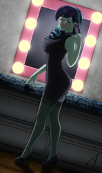 Size: 1600x2700 | Tagged: safe, artist:acesrockz, character:coloratura, species:eqg human, g4, my little pony:equestria girls, backstage pass, breasts, busty coloratura, clothing, dress, equestria girls-ified, female, high heels, looking at you, rara, shoes, solo