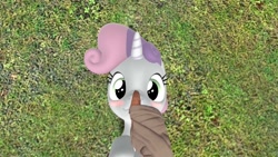 Size: 1280x720 | Tagged: safe, artist:dragonboi471, character:sweetie belle, species:human, 3d, blushing, boop, cute, diasweetes, gmod, offscreen character