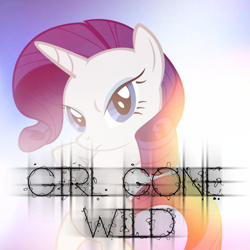 Size: 800x800 | Tagged: safe, artist:penguinsn1fan, artist:sirleandrea, character:rarity, species:pony, cover, girls gone wild, madonna, parody