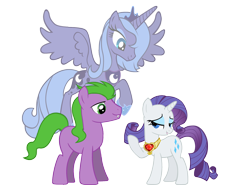 Size: 1372x1013 | Tagged: safe, artist:dlazerous, artist:kna, artist:punchingshark, artist:quanno3, artist:zaeinn, edit, character:princess luna, character:rarity, character:spike, species:alicorn, species:earth pony, species:pony, species:unicorn, ship:sparity, dream walker luna, female, fire ruby, male, mare, ponified, ponified spike, s1 luna, shipping, simple background, species swap, stallion, straight, transparent background, vector, vector edit