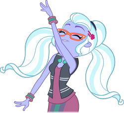 Size: 3000x2736 | Tagged: safe, artist:doctor-g, character:sugarcoat, equestria girls:dance magic, g4, my little pony: equestria girls, my little pony:equestria girls, spoiler:eqg specials, clothing, dancing, female, glasses, simple background, solo, transparent background, vector