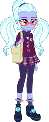Size: 1217x3000 | Tagged: safe, artist:doctor-g, character:sugarcoat, equestria girls:dance magic, g4, my little pony: equestria girls, my little pony:equestria girls, spoiler:eqg specials, bag, clothing, crystal prep academy uniform, crystal prep shadowbolts, female, glasses, school uniform, shoes, simple background, skirt, socks, solo, standing, transparent background, vector