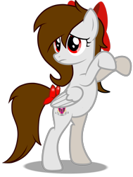 Size: 4800x6350 | Tagged: safe, artist:rsa.fim, oc, oc only, oc:whisper hope, species:pegasus, species:pony, absurd resolution, bipedal, bow, female, hoofy-kicks, mare, mexican, red eyes, ribbon, simple background, solo, tail bow, tail wrap, transparent background, unitárium, vector