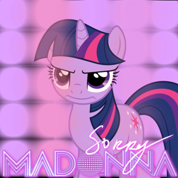 Size: 800x800 | Tagged: safe, artist:floppychiptunes, artist:penguinsn1fan, character:twilight sparkle, species:pony, cover, female, madonna, parody, solo