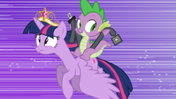 Size: 1920x1080 | Tagged: safe, artist:byteslice, character:spike, character:twilight sparkle, character:twilight sparkle (alicorn), species:alicorn, species:dragon, species:pony, episode:princess twilight sparkle, g4, my little pony: friendship is magic, .svg available, airplanicorn, female, male, mare, seatbelt, solo, svg, vector