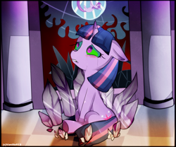 Size: 1600x1333 | Tagged: safe, artist:spookyle, character:twilight sparkle, dark magic, glowing eyes