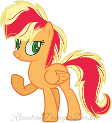 Size: 1024x1126 | Tagged: safe, artist:bezziie, base used, character:applejack, species:pegasus, species:pony, alternate universe, female, flapplejack, race swap, simple background, solo, transparent background