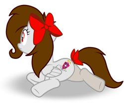 Size: 4200x3500 | Tagged: safe, artist:rsa.fim, oc, oc only, oc:whisper hope, species:pegasus, species:pony, bow, female, mare, mexican, plot, prone, rear view, red eyes, ribbon, simple background, solo, tail bow, tail wrap, transparent background, unitárium, vector