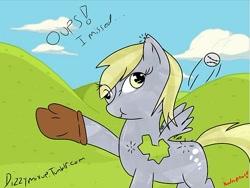 Size: 500x375 | Tagged: safe, artist:handmantoot, character:derpy hooves, species:pegasus, species:pony, 30 minute art challenge, ball, crystallized, female, mare