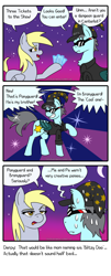 Size: 1000x2476 | Tagged: safe, artist:outofworkderpy, character:derpy hooves, oc, oc:brony guard, species:bat pony, species:pegasus, species:pony, comic:a derpy magic show, comic, female, funny, male, mare, outofworkderpy, security guard, stallion, sweat, sweatdrop, sweatdrops, tumblr, tumblr comic