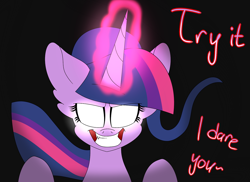 Size: 1280x933 | Tagged: safe, artist:tomboygirl45, character:twilight sparkle, character:twilight sparkle (alicorn), species:alicorn, species:pony, ask, female, glowing eyes, magic, princessponk, solo, tumblr