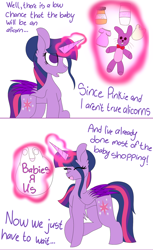 Size: 1280x2088 | Tagged: safe, artist:tomboygirl45, character:twilight sparkle, character:twilight sparkle (alicorn), species:alicorn, species:pony, ask, bag, clothing, diaper, female, five nights at freddy's, magic, princessponk, solo, tumblr