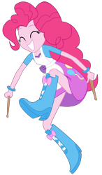 Size: 1895x3235 | Tagged: safe, artist:lifes-remedy, character:pinkie pie, episode:the art of friendship, eqg summertime shorts, g4, my little pony: equestria girls, my little pony:equestria girls, actually legit eqg panty shot, boots, clothing, cute, drumsticks, eyes closed, female, happy, panties, panty shot, pink underwear, shoes, simple background, skirt, skirt lift, smiling, solo, transparent background, underwear, upskirt, vector