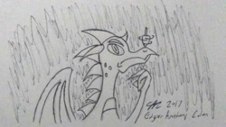 Size: 1280x720 | Tagged: safe, artist:derpanater, species:dragon, 30 minute art challenge, solo, spinner, toy, traditional art