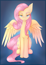 Size: 720x1000 | Tagged: safe, artist:kairaanix, character:fluttershy, species:pegasus, species:pony, commission, female, looking at you, mare, solo