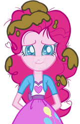Size: 1024x1594 | Tagged: safe, artist:bezziie, character:pinkie pie, my little pony:equestria girls, colored pupils, female, heart eyes, mud, simple background, smiling, solo, transparent background, watermark, wingding eyes
