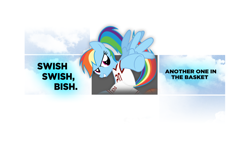 Size: 1920x1080 | Tagged: safe, artist:caliazian, artist:penguinsn1fan, edit, character:rainbow dash, species:pony, basketball, female, katy perry, solo, song reference, swish swish, vulgar, wallpaper, wallpaper edit