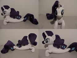 Size: 1597x1199 | Tagged: safe, artist:little-broy-peep, character:rarity, species:pony, species:seapony (g4), irl, photo, plushie, prone, seaponified, seapony rarity, solo, species swap