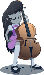 Size: 467x800 | Tagged: safe, artist:seahawk270, character:octavia melody, equestria girls:rainbow rocks, g4, my little pony: equestria girls, my little pony:equestria girls, battle of the bands, cello, clothing, eyes closed, female, flats, musical instrument, simple background, sitting, skirt, socks, solo, stockings, thigh highs, transparent background, vector, zettai ryouiki