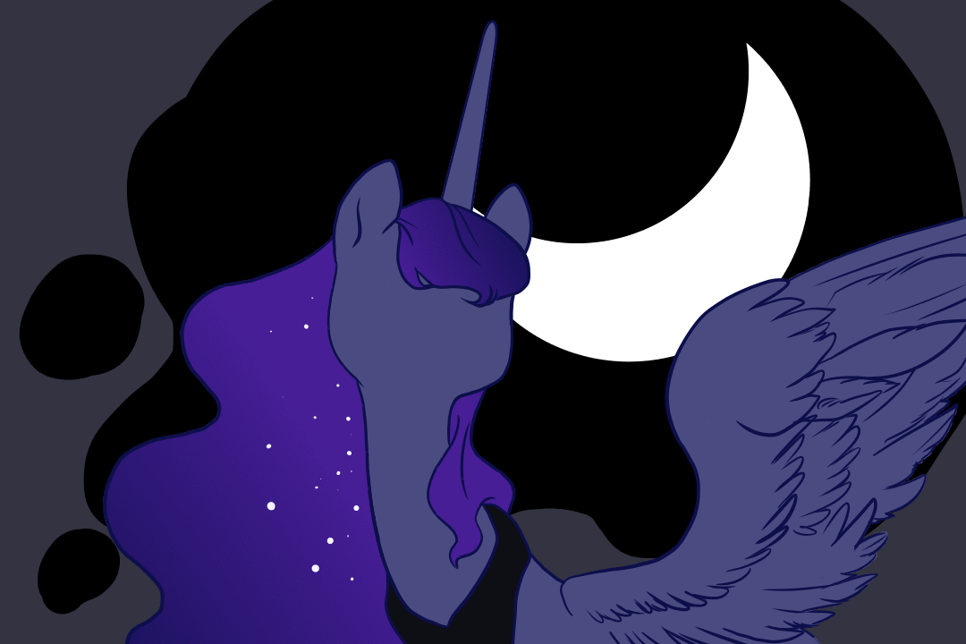 Size: 1080x720 | Tagged: safe, artist:candasaurus, character:princess luna, species:alicorn, species:pony, animated, female, gif, mare, no face, solo