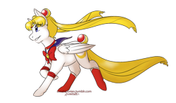 Size: 1000x587 | Tagged: safe, artist:kourabiedes, species:pegasus, species:pony, crossover, female, magical girl, ponified, sailor moon, serena tsukino, simple background, solo, transparent background, tsukino usagi