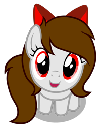 Size: 4000x5000 | Tagged: safe, artist:rsa.fim, part of a set, oc, oc only, oc:whisper hope, species:pegasus, species:pony, badumsquish's kitties, bow, female, looking at you, mare, mexican, red eyes, ribbon, simple background, smiling, tiny, tiny ponies, transparent background, vector