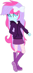 Size: 268x586 | Tagged: safe, artist:bezziie, oc, oc only, oc:strawberry pie, my little pony:equestria girls, boots, bow, clothing, cute, female, freckles, hoodie, pantyhose, shoes, simple background, skirt, solo, transparent background