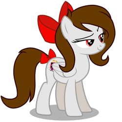 Size: 4500x4500 | Tagged: safe, artist:rsa.fim, part of a set, oc, oc only, oc:whisper hope, species:pegasus, species:pony, absurd resolution, bow, female, mare, mexican, red eyes, ribbon, simple background, solo, tail bow, tail wrap, transparent background, unitárium, vector, younger