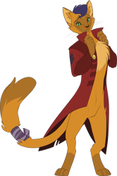 Size: 2532x3819 | Tagged: safe, artist:namygaga, character:capper dapperpaws, species:anthro, species:digitigrade anthro, my little pony: the movie (2017), cat, clothing, male, simple background, solo, transparent background