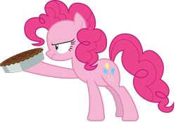 Size: 1884x1310 | Tagged: safe, artist:sonofaskywalker, character:pinkie pie, species:earth pony, species:pony, episode:secrets and pies, g4, my little pony: friendship is magic, female, food, mare, pecan pie, pie, simple background, solo, transparent background, vector