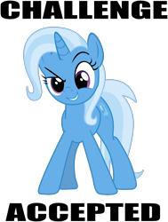 Size: 2087x2757 | Tagged: safe, alternate version, artist:sonofaskywalker, character:trixie, episode:all bottled up, g4, my little pony: friendship is magic, challenge accepted, female, meme, solo