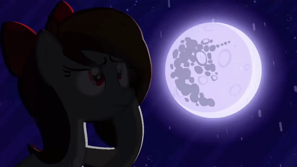 Size: 600x338 | Tagged: safe, alternate version, artist:rsa.fim, oc, oc only, oc:whisper hope, species:pegasus, species:pony, animated, bayonetta, bow, eye reflection, female, gif, mare, mare in the moon, mexican, moon, red eyes, reflection, ribbon, solo, thinking