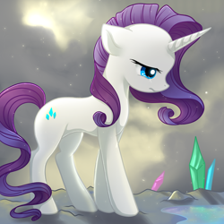 Size: 2222x2222 | Tagged: safe, artist:jacky-bunny, character:rarity, species:pony, species:unicorn, crying, crystal, female, high res, mare, solo