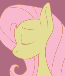 Size: 824x956 | Tagged: safe, artist:laydeekaze, character:fluttershy, species:pony, bust, eyes closed, female, mare, pink background, portrait, profile, simple background, solo