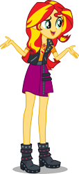 Size: 546x1200 | Tagged: safe, artist:seahawk270, character:sunset shimmer, episode:a fine line, g4, my little pony: equestria girls, my little pony:equestria girls, boots, clothing, female, high heel boots, no more ponies at source, open mouth, shoes, simple background, skirt, smiling, solo, transparent background, vector