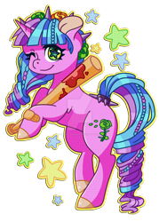 Size: 1024x1428 | Tagged: safe, artist:sk-ree, oc, oc only, oc:ivy lush, species:pony, species:unicorn, baseball bat, bipedal, female, mare, simple background, solo, starry eyes, transparent background, watermark, wingding eyes