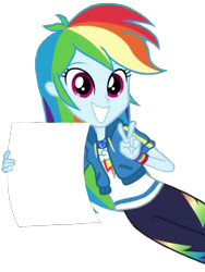 Size: 768x1024 | Tagged: safe, artist:jamesawilliams1996, edit, edited screencap, screencap, character:rainbow dash, episode:queen of clubs, g4, my little pony: equestria girls, my little pony:equestria girls, background removed, female, peace sign, simple background, solo, template, transparent background