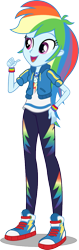 Size: 381x1200 | Tagged: safe, artist:seahawk270, character:rainbow dash, episode:a fine line, g4, my little pony: equestria girls, my little pony:equestria girls, clothing, converse, female, geode of super speed, magical geodes, multicolored hair, shoes, simple background, smiling, solo, transparent background, vector
