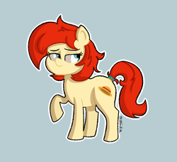 Size: 880x808 | Tagged: safe, artist:ashidaii, oc, oc only, oc:sierra summit, species:earth pony, species:pony, female, mare, simple background, solo, tail band