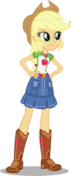 Size: 488x1200 | Tagged: safe, artist:seahawk270, character:applejack, episode:a fine line, g4, my little pony: equestria girls, my little pony:equestria girls, boots, clothing, cowboy hat, female, freckles, hat, high heel boots, shoes, simple background, skirt, solo, stetson, transparent background, vector